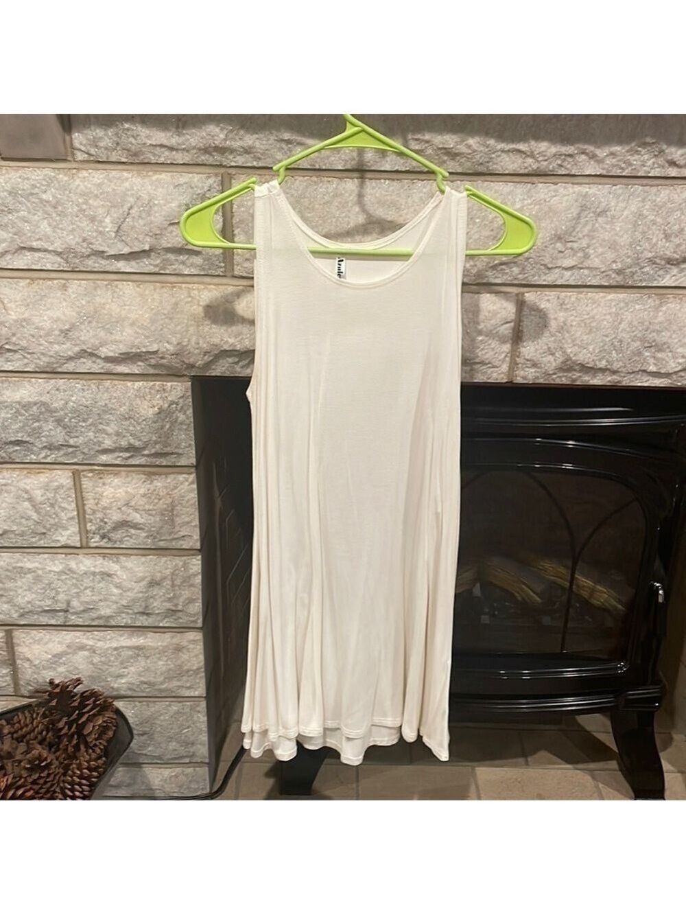 Azules Sleeveless White Tunic Tank Sz Small